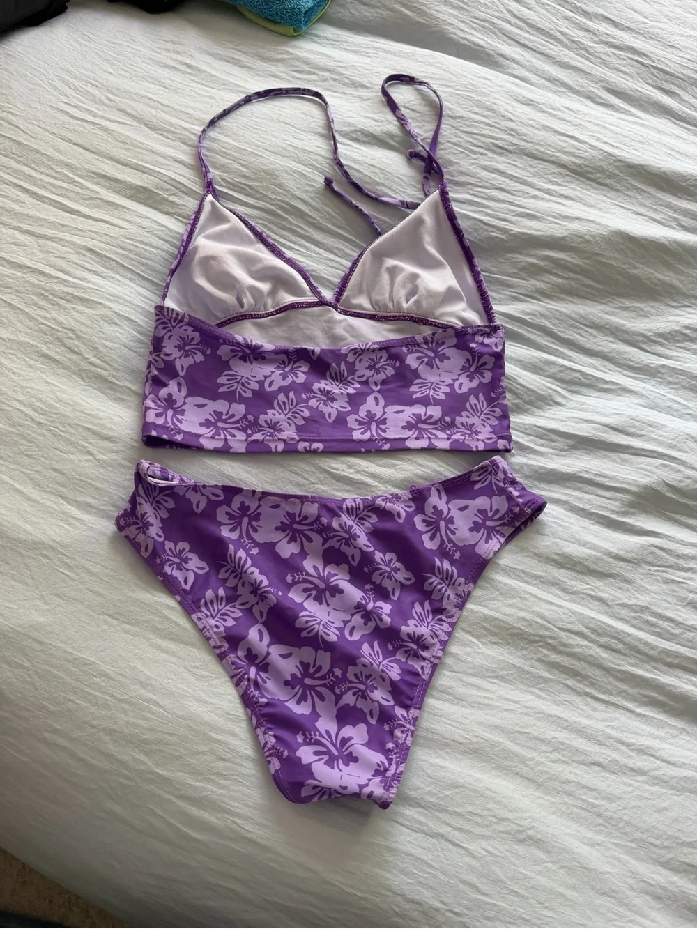 Purple lavender Floral Two-Piece tankini set S